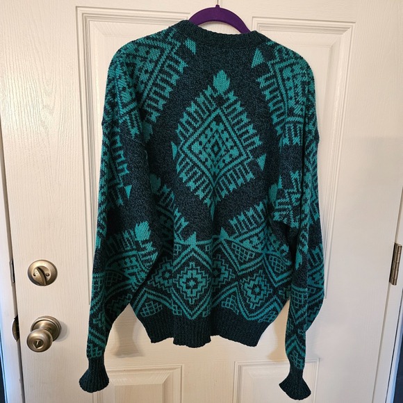 Robert Bruce Other - Vintage Men's Robert Bruce Wool Blend Sweater Size XL Teal Blue Union Label USA
